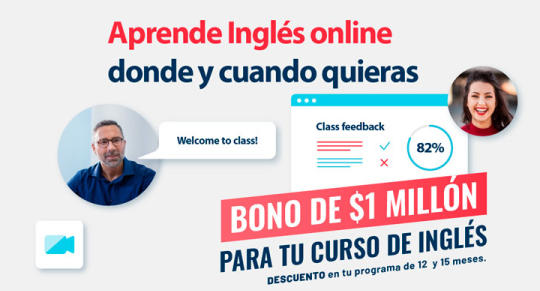Bono de 1 millón de pesos para tu curso de inglés
