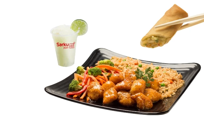 Ahorra $10.800 en 1 Pollo Mandariyaki + 1 Limonada de Coco + 1 Maki Roll