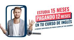Paga 12 meses y recibe 3 meses gratis en tu curso de inglés