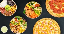 Pizzas y ensaladas a domicilio. Conoce más en Robin Food App